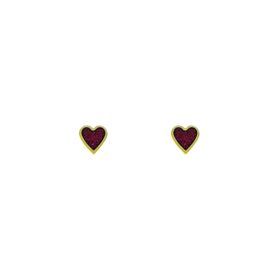Heart pin in red G ΧΡΥΣΟ 7.1x7.1mm