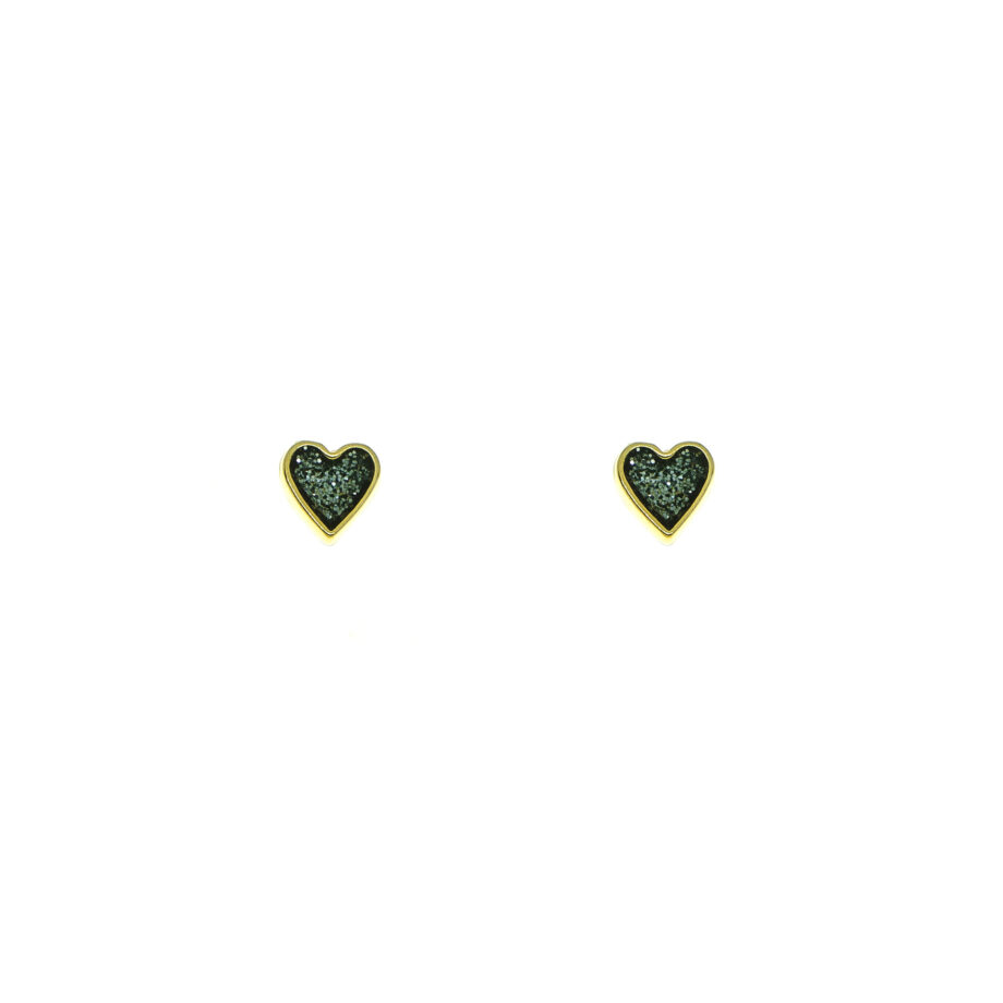 Heart pin in black G ΧΡΥΣΟ 7.1x7.1mm