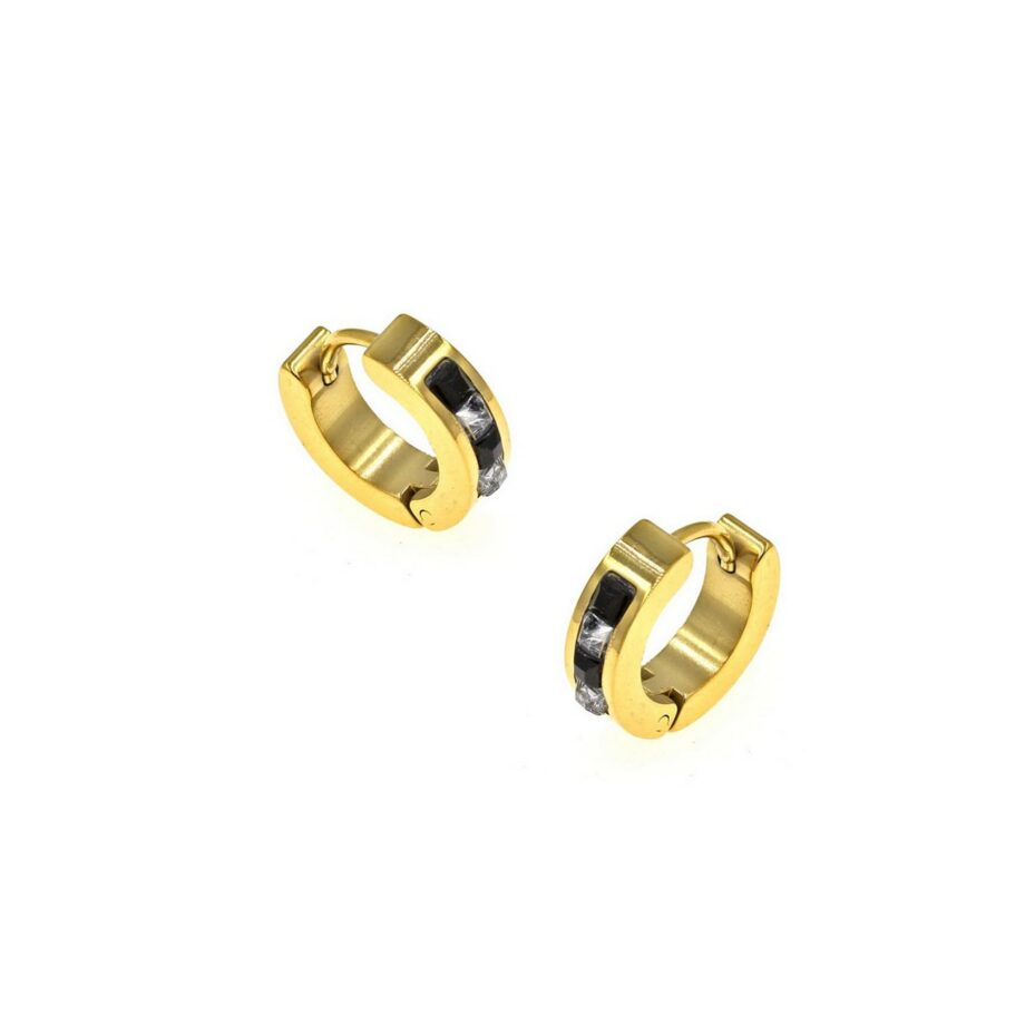 Small checkered bold hoops G