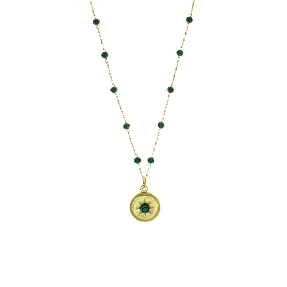 Green rosary x sun G ΧΡΥΣΟ 44cm